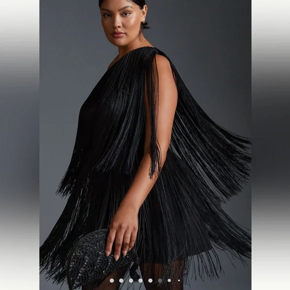 Anthropologie hutch one shoulder fringed mini dress - Picture 5 of 16